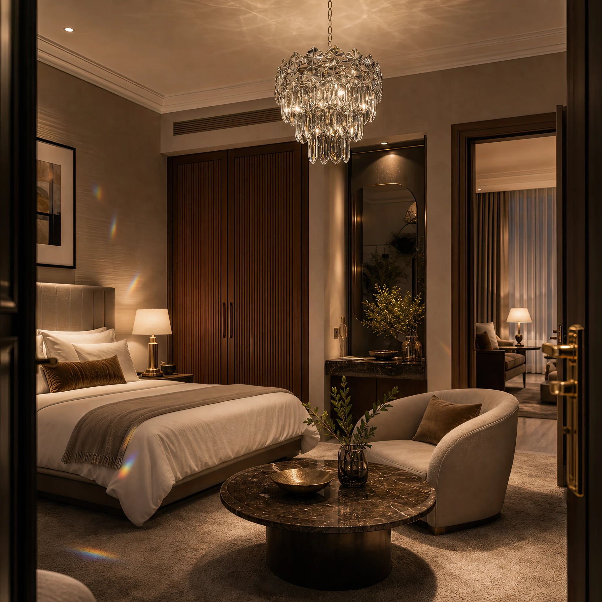 Crystal Chandelier WINDSOR Petito 3xE14, Diameter 29cm, Shiny Chrome, Adjustable Height - 06_CC800-300CH.png