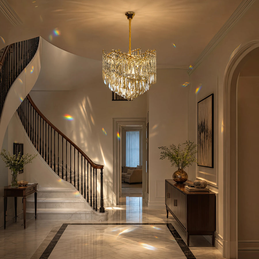 TOPKAPI Nobile Crystal Chandelier 6xE14, Diameter 40cm, Shiny Gold, Adjustable Height - 06_CC810-400GD.png