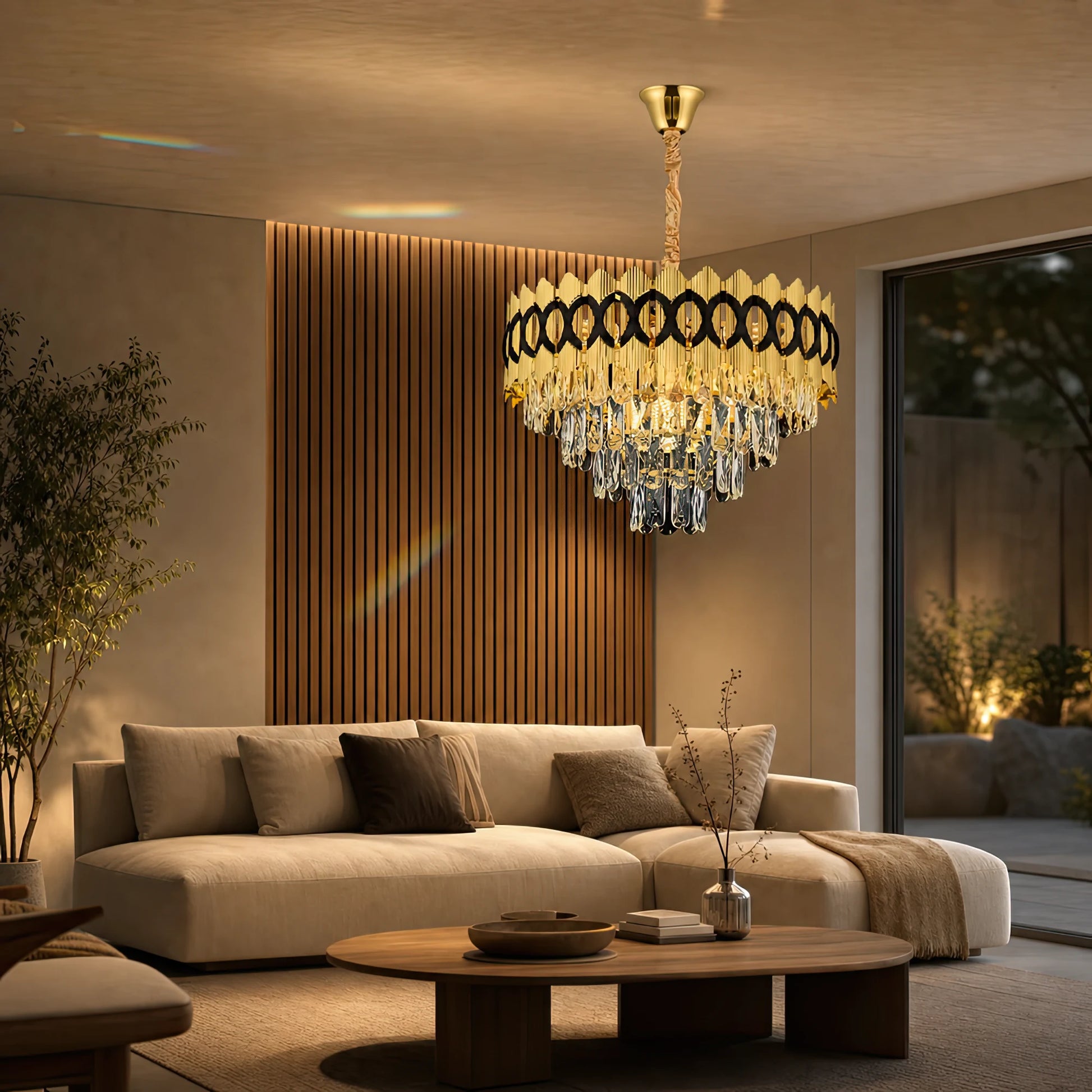 PIERREFONDS Elegance Crystal Chandelier 8x E14, Diameter 48.5cm, Shiny Gold, Adjustable Height - 06_CC8942-500.png