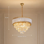 Crystal Chandelier VERSAILLES Elegance 8x E14, Diameter 50cm, Shiny Gold and White, Adjustable Height - 06_CC900-500WH.png