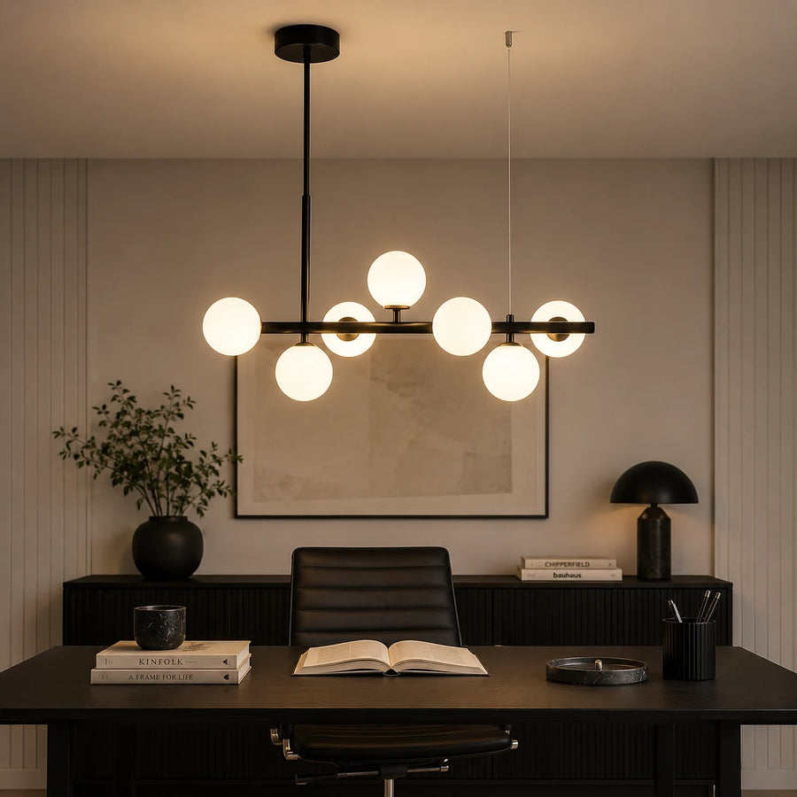 LOFT Pavilion Modern Bulb Chandelier, 7x G9, Black, Metal, Height Adjustable - 06_LC800-7BK.png