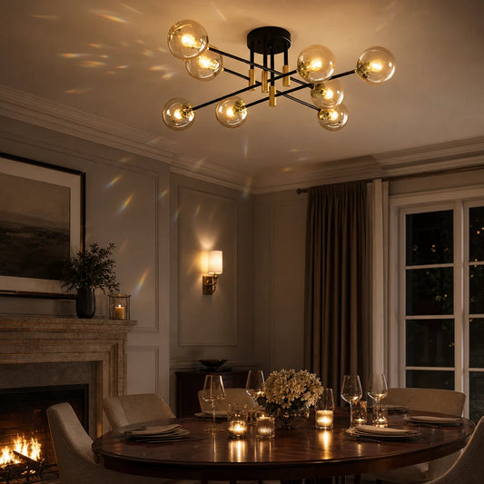 Morena Chandelier, 8xE27, Black Gold, Metal - 06_LC807-8.png