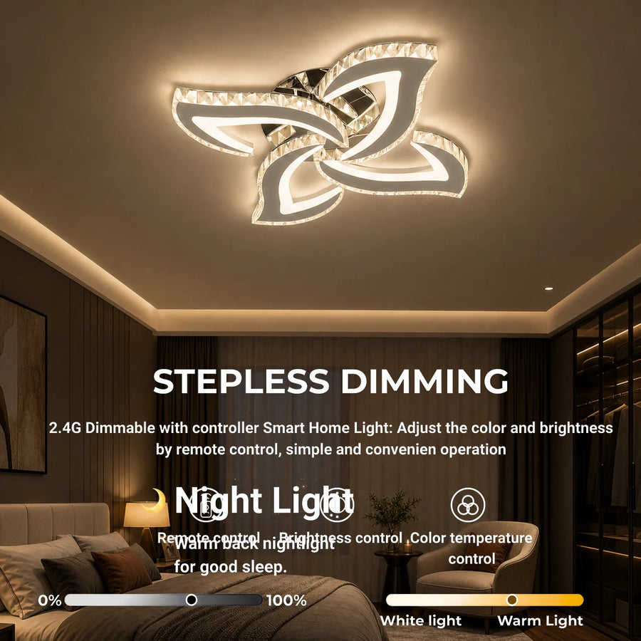 Alejandro LED Chandelier with Remote Control, 71W, 4 Flowers, Cool/Warm/Neutral Dimmable Light, Chrome - 06_LT071-4CH.png