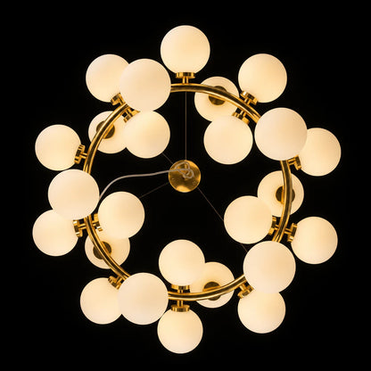 LOFT Chamber Chandelier, 25x G9, White Gold, Metal, Adjustable Height, Modern - 05_LC802-25GD.png