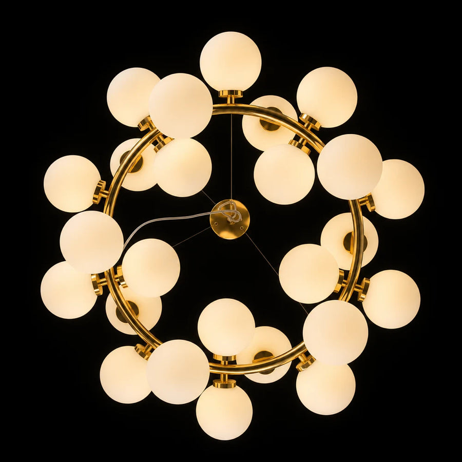 LOFT Chamber Chandelier, 25x G9, White Gold, Metal, Adjustable Height, Modern - 05_LC802-25GD.png