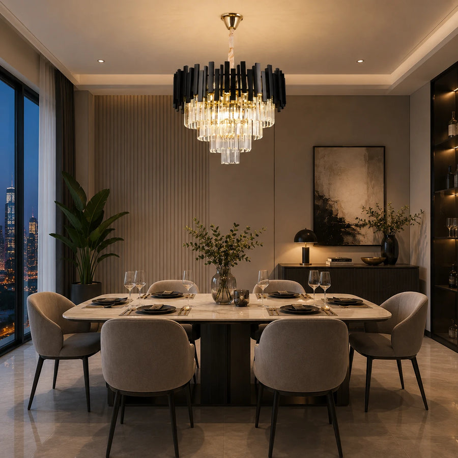 BLOIS Crystal Chandelier Elegance 8xE14, Diameter 50cm, Black, Adjustable Height - 07_CC110:500BK.png
