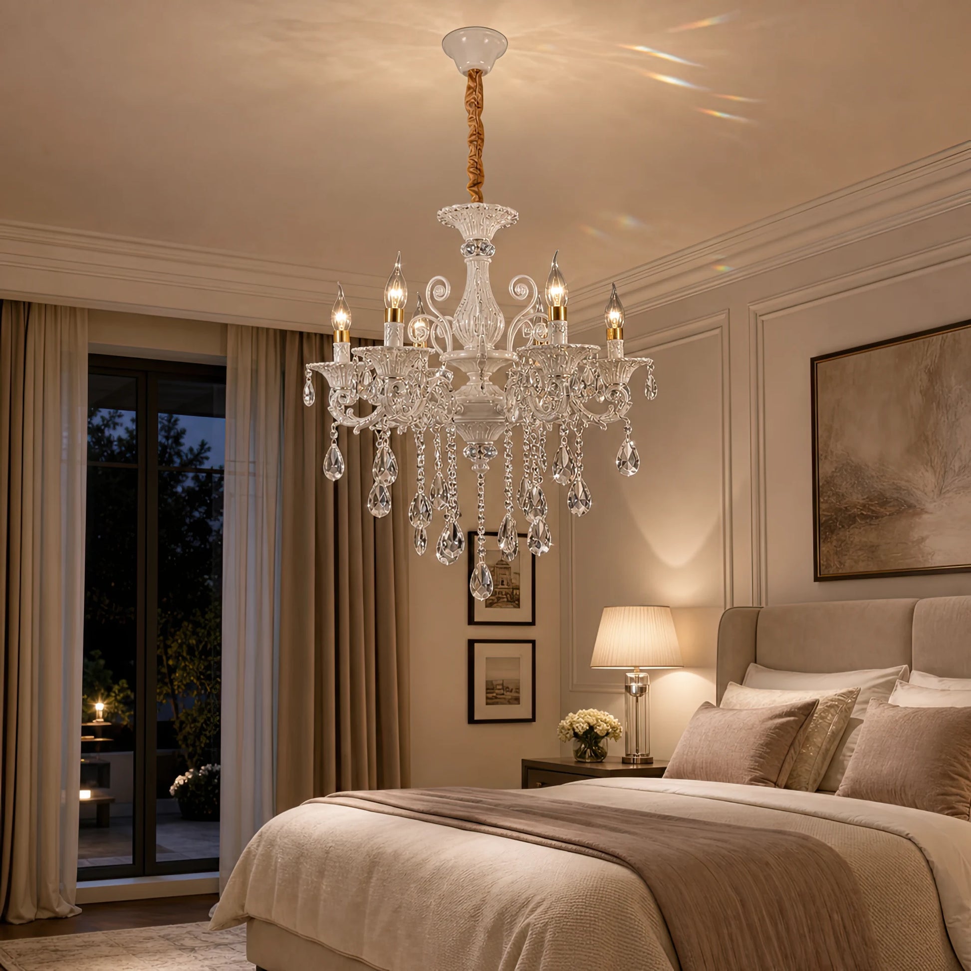 SANSSOUCI Chandelier 6xE14 Crystal and Metal – Classic Design, Silver White - 07_CC220-6WH.png