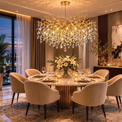 WALTZ Rhapsody Crystal Chandelier, 6xG9, Gold, Diameter 45cm, Adjustable Height - 07_CC330-45.png
