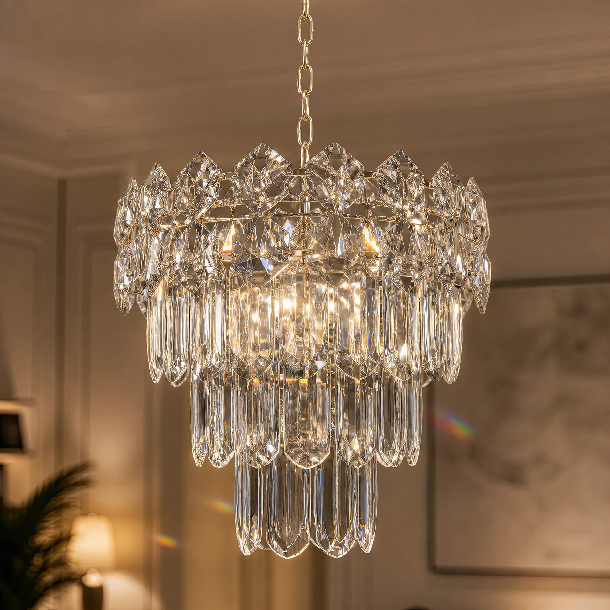 Crystal Chandelier WINDSOR Petito 3xE14, Diameter 29cm, Shiny Chrome, Adjustable Height - 07_CC800-300CH.png