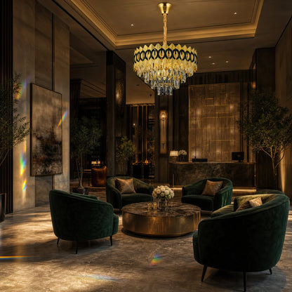 PIERREFONDS Elegance Crystal Chandelier 8x E14, Diameter 48.5cm, Shiny Gold, Adjustable Height - 07_CC8942-500.png