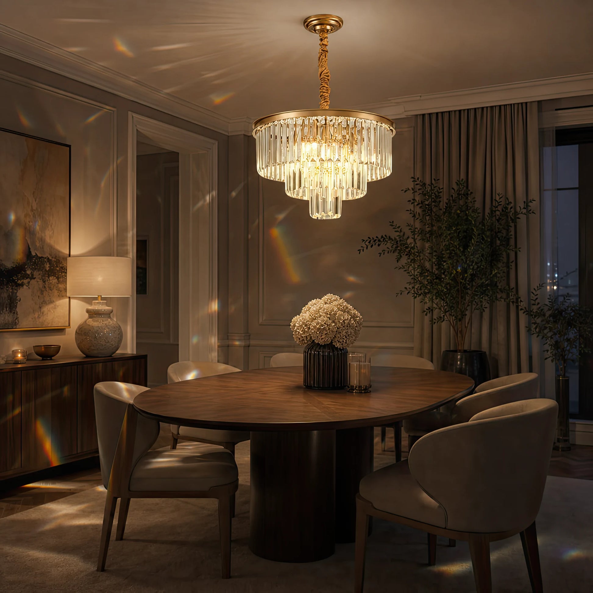Crystal Chandelier CHAMBORD Petito 3xE14, Diameter 28cm, Matte Gold - 07_CC930-300GD.png