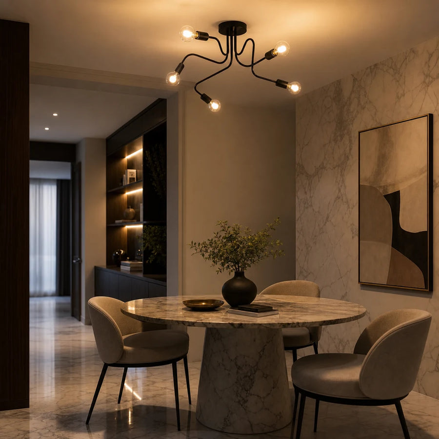 MODERNIST Hexa 6 Chandelier, 6x E27, Black, Modern Design - 07_LC360-6BK.png
