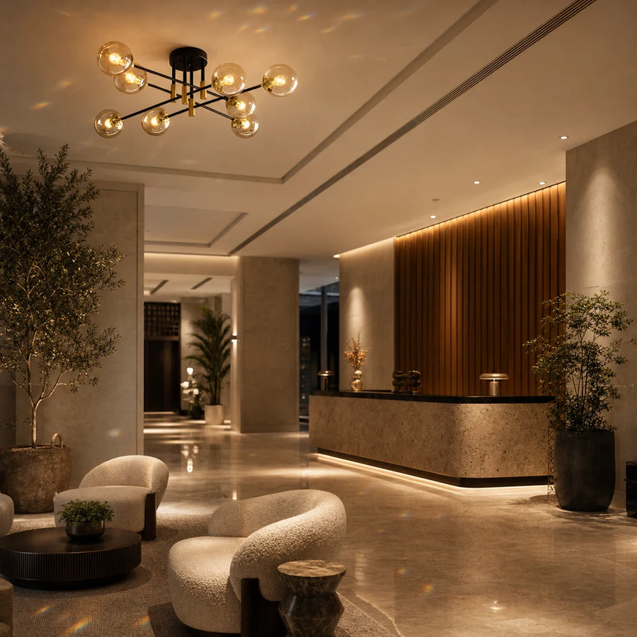 Morena Chandelier, 8xE27, Black Gold, Metal - 07_LC807-8.png