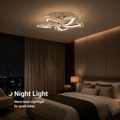 LED chandelier with remote control and crystal Alejandro RGB 88W, 5 Flowers, Cool/Warm/Neutral light, Dimable, Shiny Chrome - 07_LT071-5.png