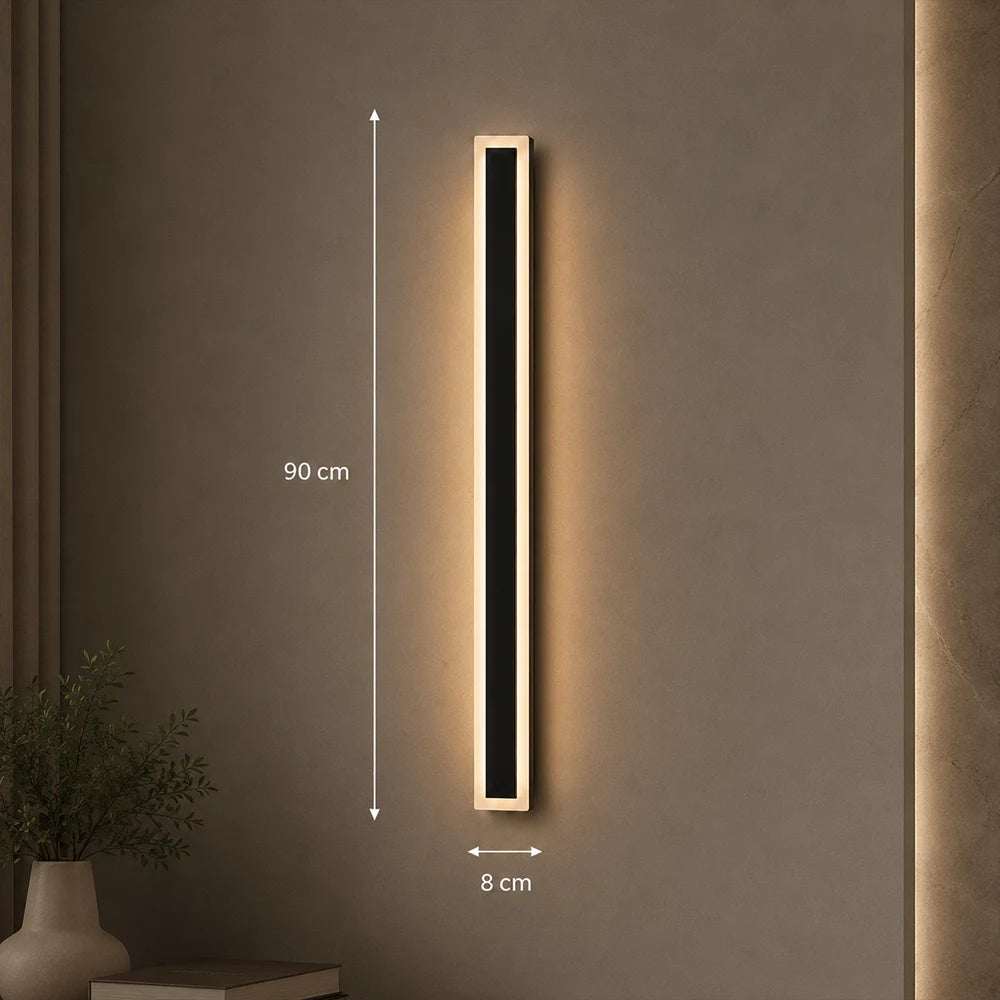 Mack Outdoor LED Wall Light, Length 90cm, 10W, IP65, Metal, Linear, Black - 08_AX200-900BK.png