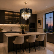 BLOIS Petito Crystal Chandelier 3xE14, Diameter 30cm, Black, Adjustable Height - 08_CC110:300BK.png