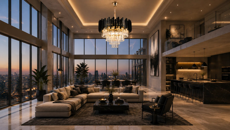 BLOIS Crystal Chandelier Eleganza 8xE14, Diameter 50cm, Black, Adjustable Height - 08_CC110:500BK.png