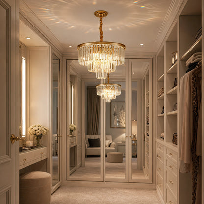 Crystal Chandelier CHAMBORD Petito 3xE14, Diameter 28cm, Matt Gold - 08_CC930-300GD.png