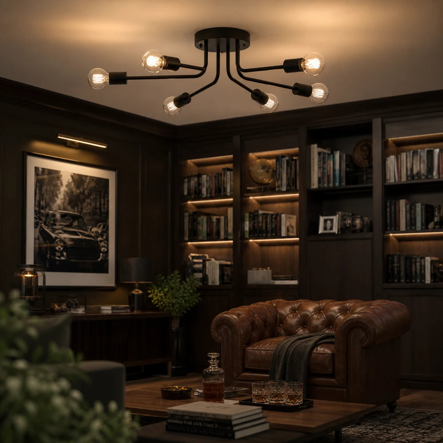 MODERNIST Hexa 6 Chandelier, 6x E27, Black, Modern Design - 08_LC360-6BK.png