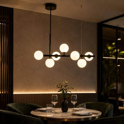 LOFT Pavilion Modern Bulb Chandelier, 7x G9, Black, Metal, Height Adjustable - 08_LC800-7BK.png
