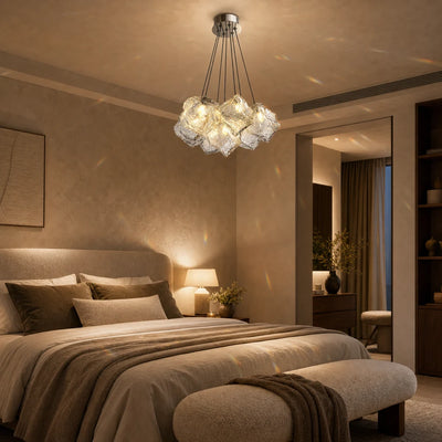 ECOLUCE MODERN Chandelier, Globe, 7xE27, Adjustable Height, Chrome