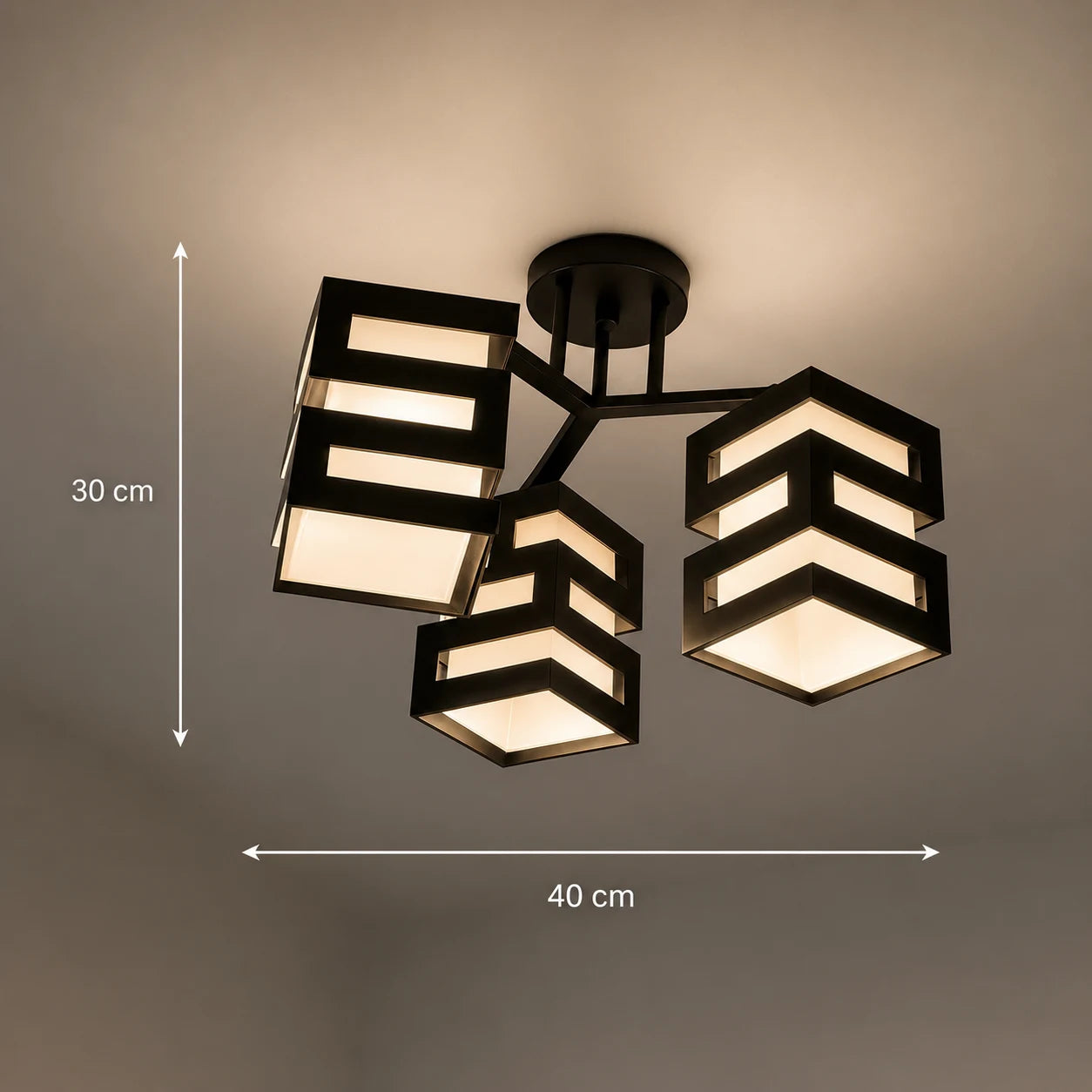 VANJA Chandelier with Square Lampshade, 3 X Socket E27 White / Black - 08_LC890-3.png