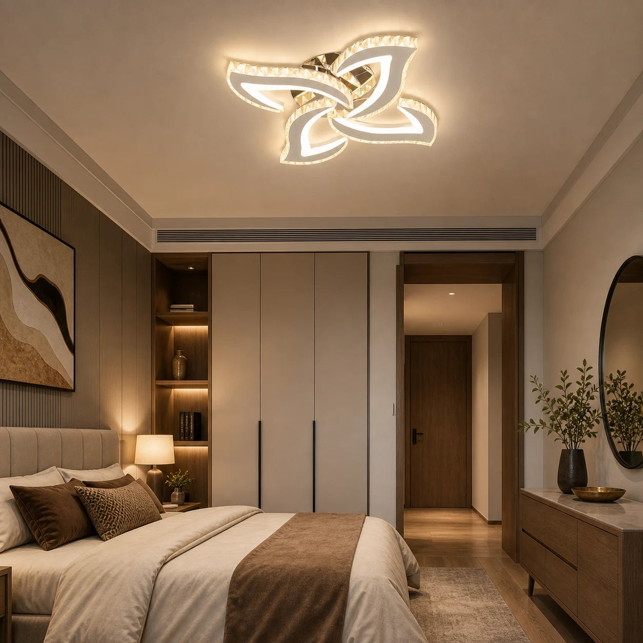 Alejandro LED Chandelier with Remote Control, 71W, 4 Flowers, Cool/Warm/Neutral Dimmable Light, Chrome - 08_LT071-4CH.png