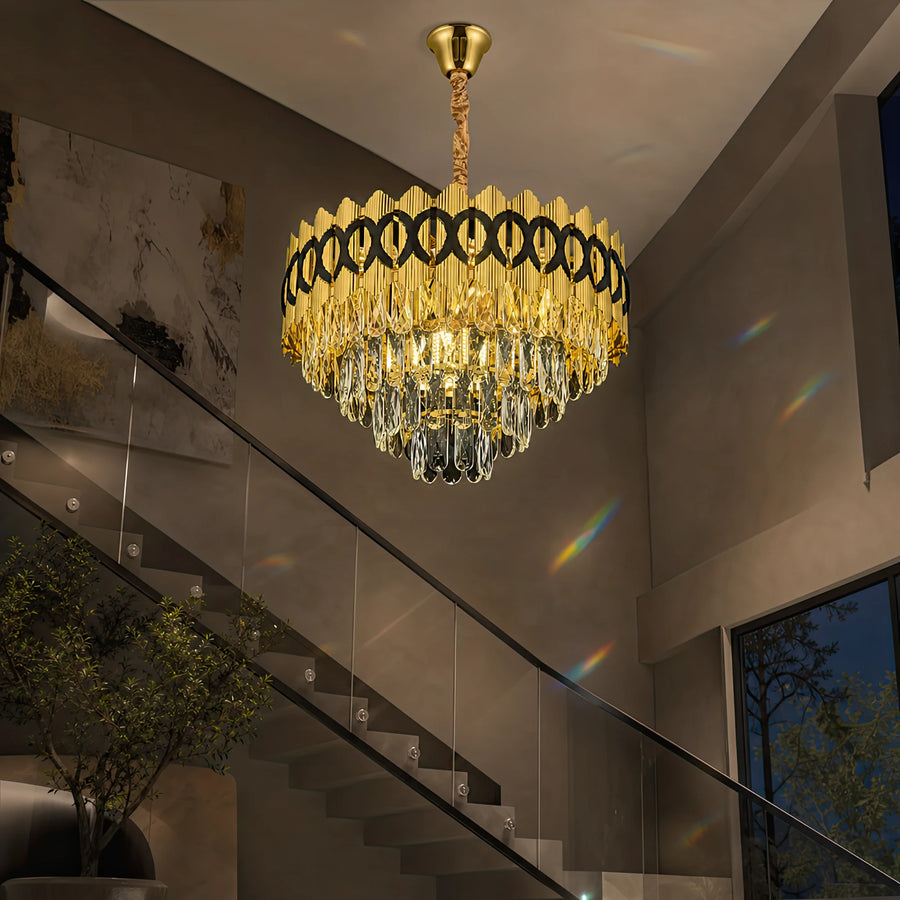 PIERREFONDS Elegance Crystal Chandelier 8x E14, Diameter 48.5cm, Shiny Gold, Adjustable Height - 09_CC8942-500.png