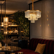 Crystal Chandelier CHAMBORD Petito 3xE14, Diameter 28cm, Matt Gold - 09_CC930-300GD.png