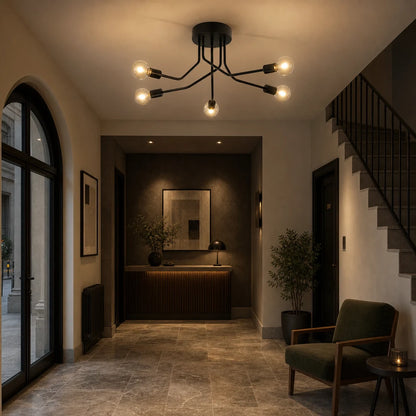 MODERNIST Hexa 6 Chandelier, 6x E27, Black, Modern Design - 09_LC360-6BK.png