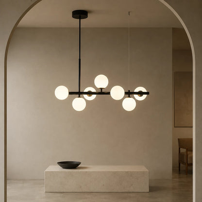 LOFT Pavilion modern bulb chandelier, 7x G9, Black, Metal, Height Adjustable - 09_LC800-7BK.png