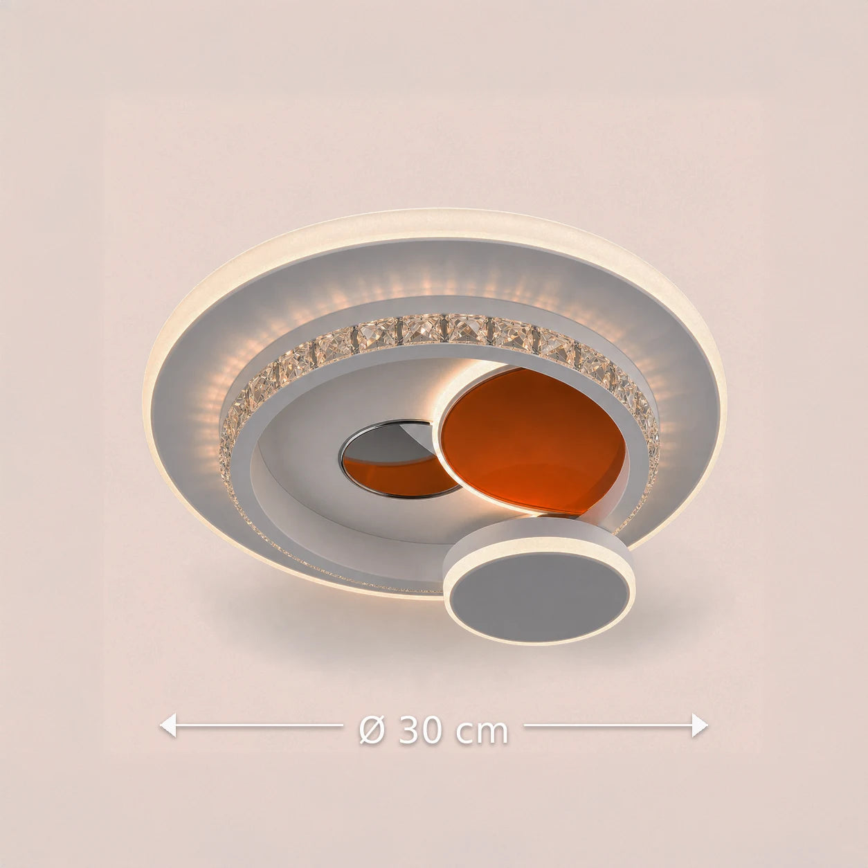 LED chandelier with HELIOX crystal, 40W, 4 Circles, Cold/Warm/Neutral light, White - 09_LL653-300OR.png