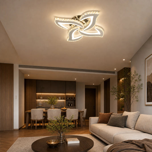 Alejandro LED Chandelier with Remote Control, 71W, 4 Flowers, Cool/Warm/Neutral Dimmable Light, Chrome - 09_LT071-4CH.png