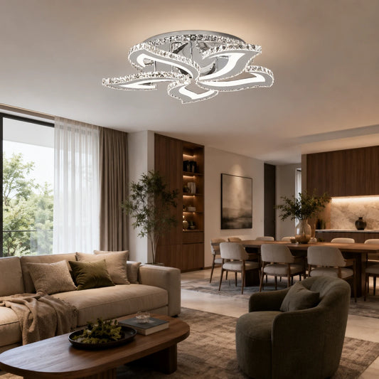 LED chandelier with remote control and crystal Alejandro RGB 88W, 5 Flowers, Cold/Warm/Neutral light, Dimable, Shiny Chrome - 09_LT071-5.png