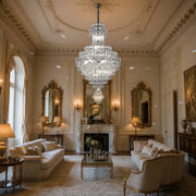 WINDSOR Grande Supremo Crystal Chandelier 14xE14, Diameter 60X90cm, Shiny Chrome, Adjustable Height - 10_CC800-600X900CH.png