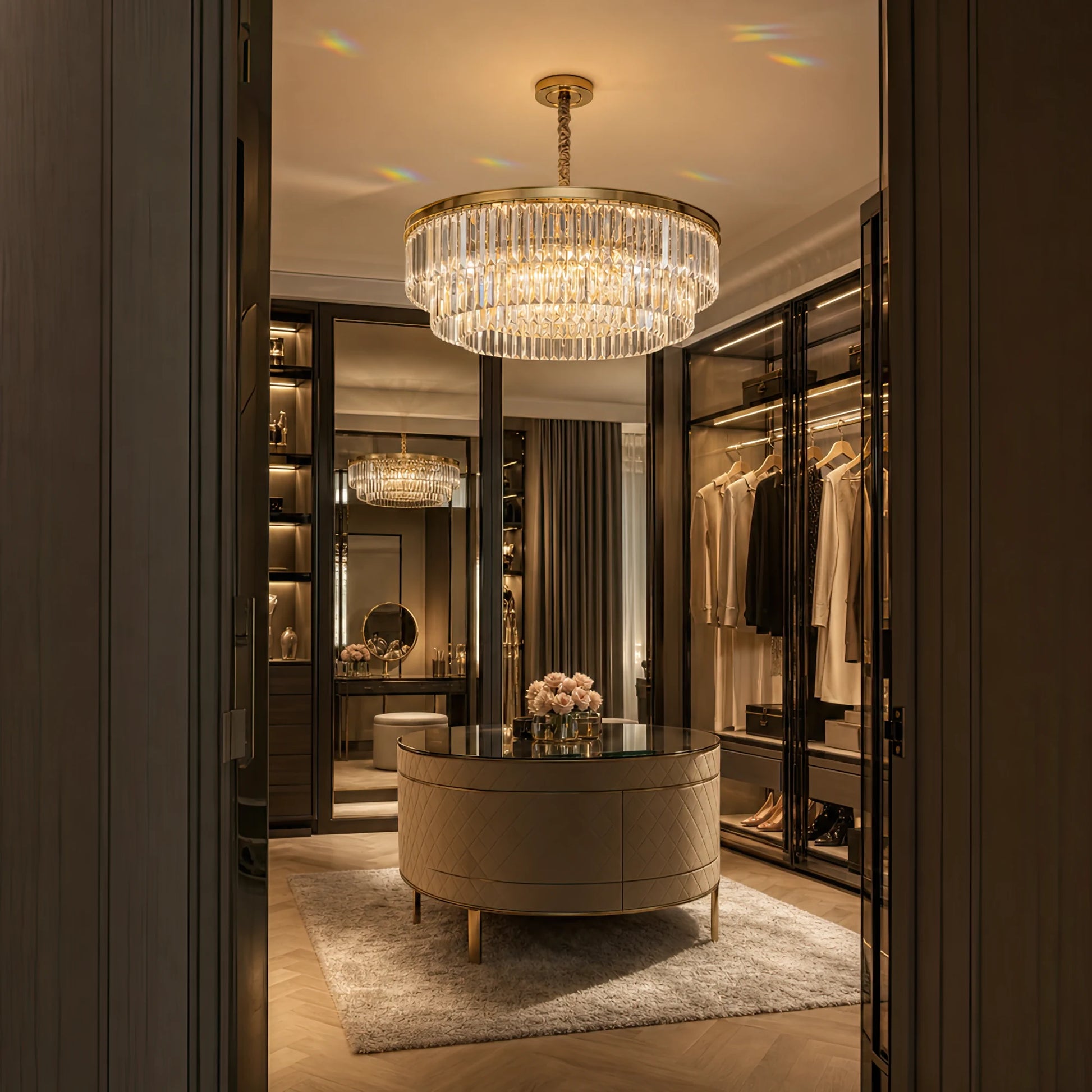 CHAMBORD Nobile Crystal Chandelier 5xE14, Diameter 38cm, Matt Gold - 10_CC930-400GD.png