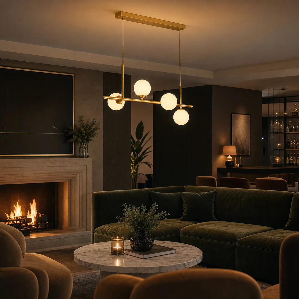 LOFT Pavilion Modern Light Bulb Chandelier, 4x G9, Gold, Metal, Height Adjustable - 10_LC800-4GD.png