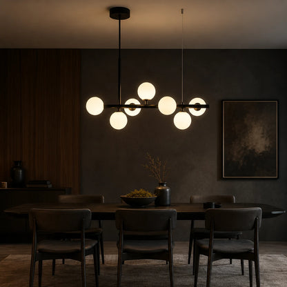 LOFT Pavilion modern bulb chandelier, 7x G9, Black, Metal, Height Adjustable - 10_LC800-7BK.png