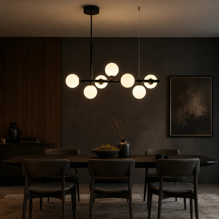 LOFT Pavilion modern bulb chandelier, 7x G9, Black, Metal, Height Adjustable - 10_LC800-7BK.png