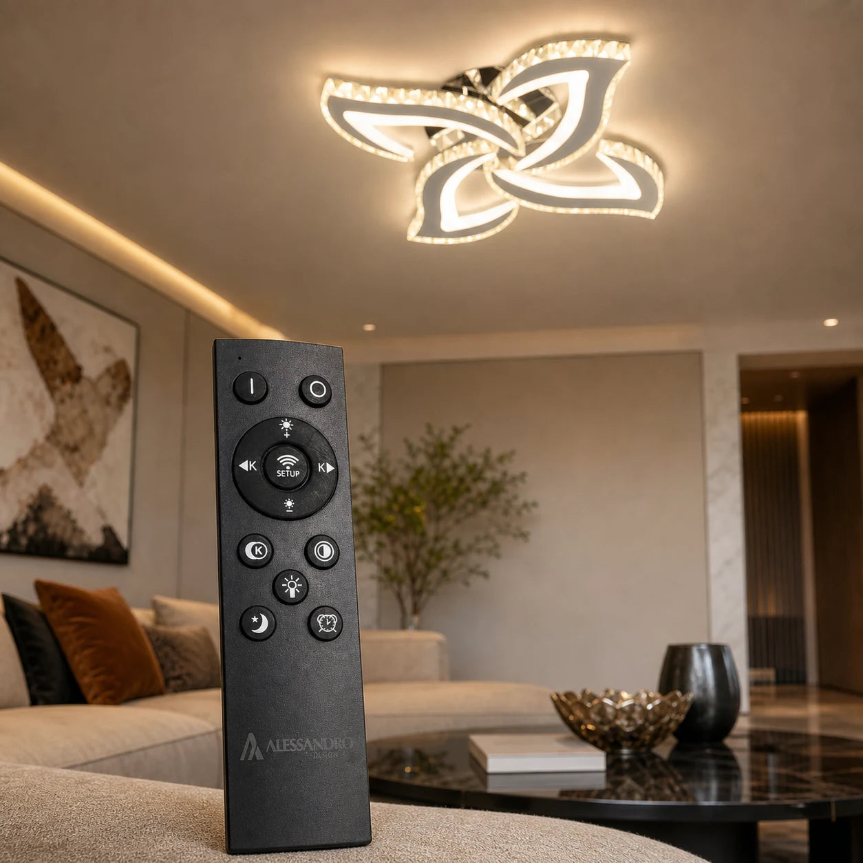 Alejandro LED Chandelier with Remote Control, 71W, 4 Flowers, Cool/Warm/Neutral Dimmable Light, Chrome - 10_LT071-4CH.png