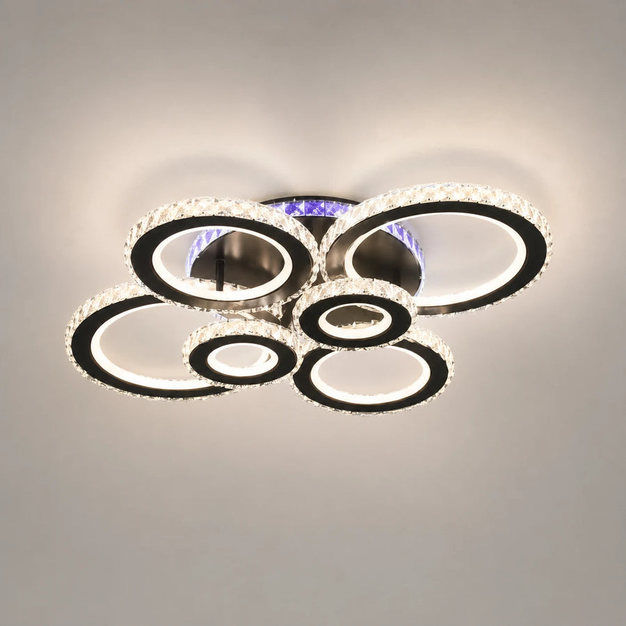LED chandelier with remote control and crystal NOVA ROTONDA RGB 145W, 6 Circles, Cold/Warm/Neutral light, Dimmable, Black - 10_LT073-6BK.png