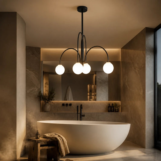 Chandelier with Shade, Torino, 4xE27, Black, Metal - 12_LC850-4BK.png