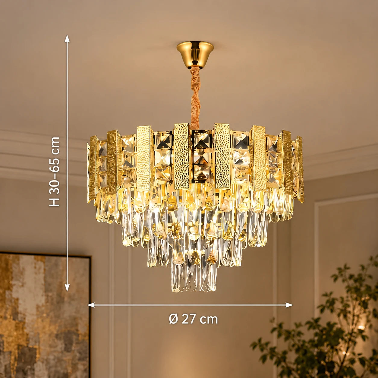 Crystal Chandelier PELES Petito 3xE14, Diameter 27cm, Shiny Gold, Adjustable Height - 14_CC8958 300GD.png