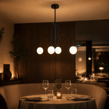 Chandelier with Shade, Torino, 4xE27, Black, Metal - 14_LC850-4BK.png