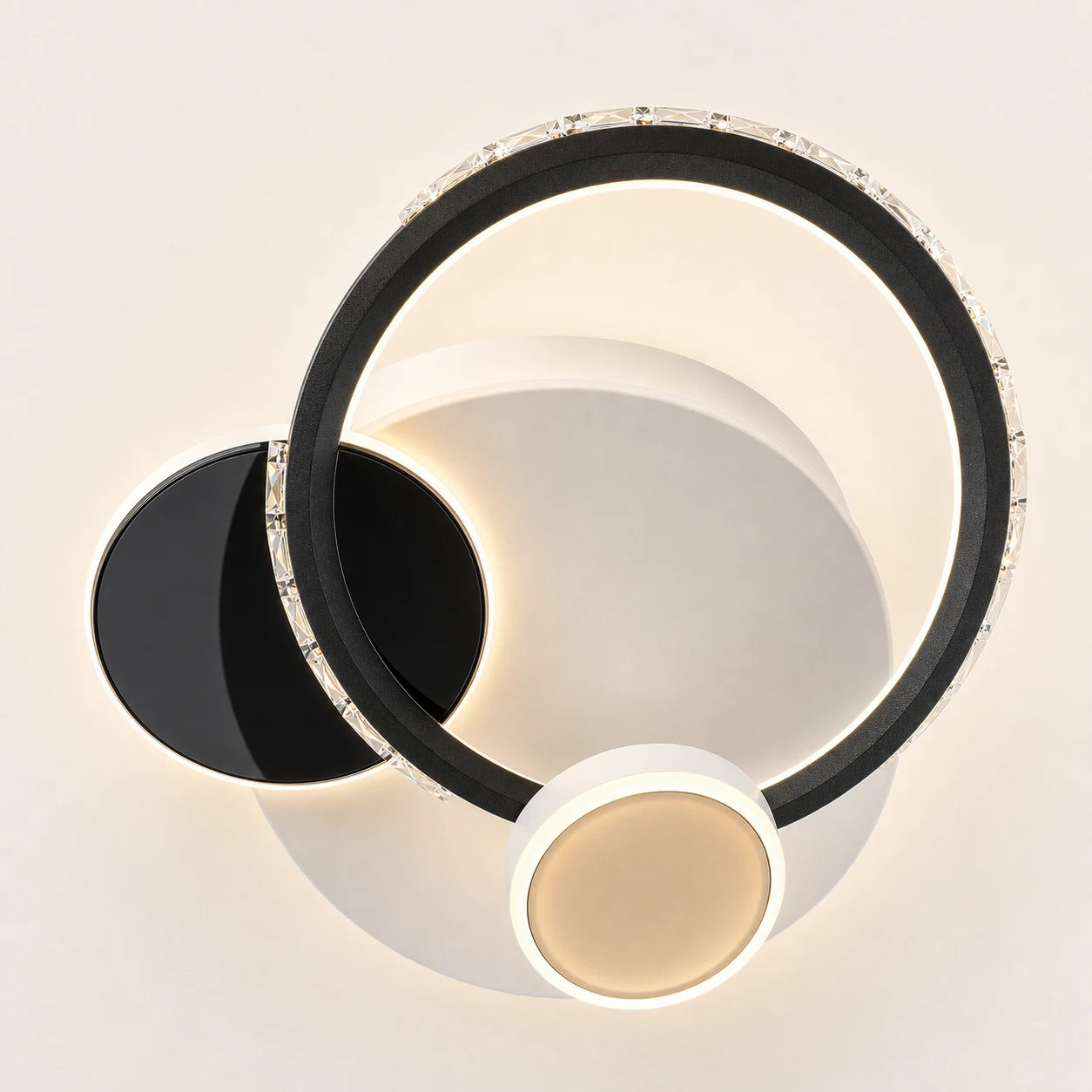 Crystal LED chandelier PRISMIQ 45W, 3 Circles, Cold/Warm/Neutral light, Black - 10_LL654-300BK.png
