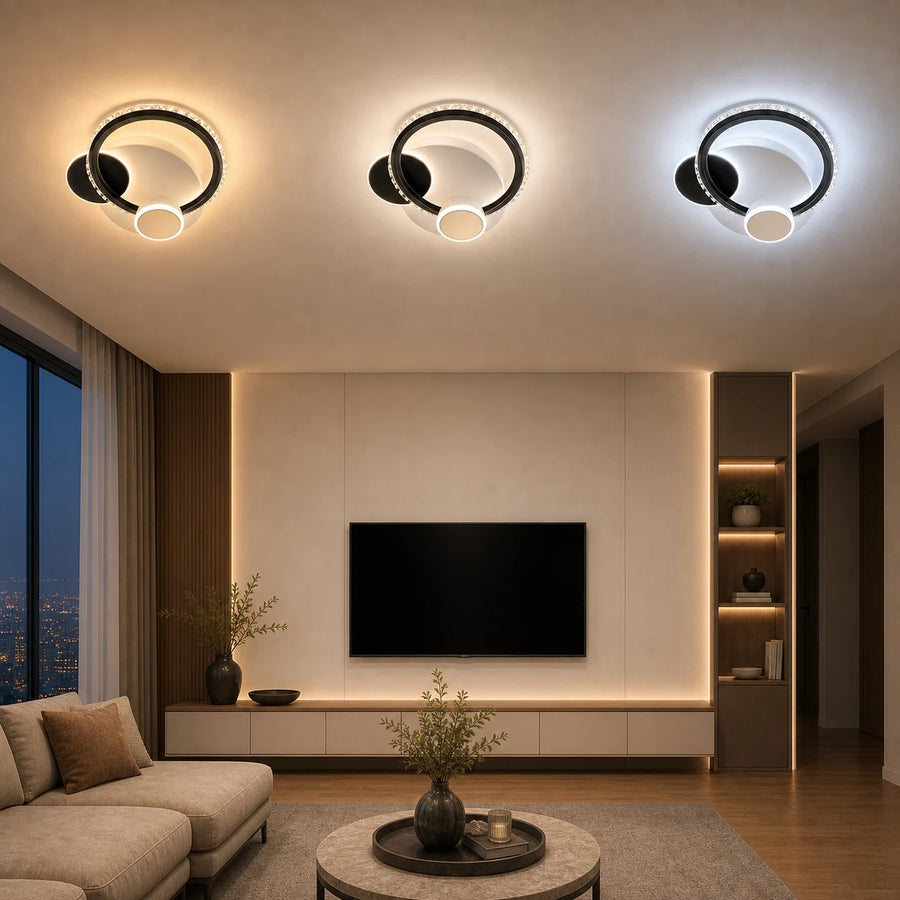Crystal LED chandelier PRISMIQ 45W, 3 Circles, Cold/Warm/Neutral light, Black - 11_LL654-300BK.png