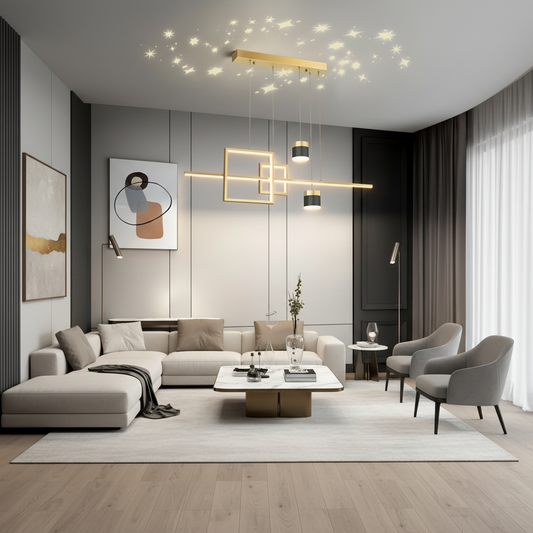 Suspended LED chandelier with remote control DENISSE 81W, Cold/Warm/Neutral light, Dimmable, Gold, Adjustable height, 2233/4GD LED chandeliers with remote control Default Title Alessandro Design