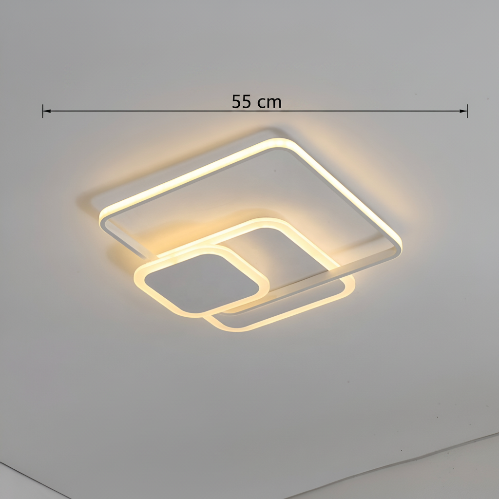 LED chandelier with remote control ANEMONA 75W, 3 Squares, Cold/Warm/Neutral light, Dimmable, White LED chandelier with remote control Default Title Alessandro Design