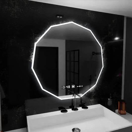 LED mirror 60cm, POLIGON Sensor MotionGlow Marcello, De-fogging system, Clock & Thermometer, Dimabila Mirrors Marcello Default Title Alessandro Design