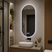 Oval LED mirror, 50x100cm, Velara Touch, Demister System, Dimmable